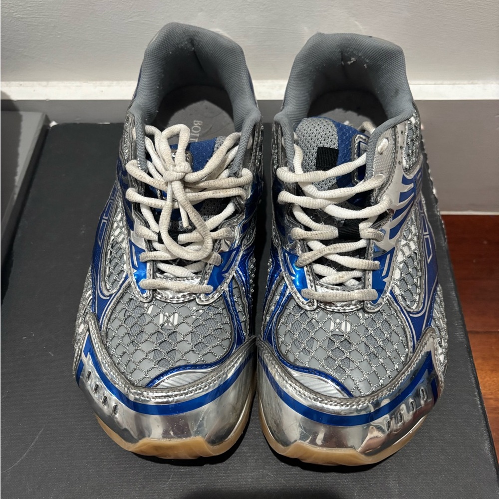 Bottega Veneta Silver and Blue Sneakers